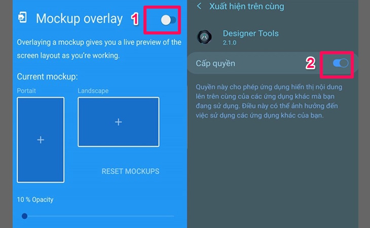 Cách đổi hình nền tin nhắn Messenger trên điện thoại, máy tính cực dễ > Kích hoạt chức năng Mockup overlay