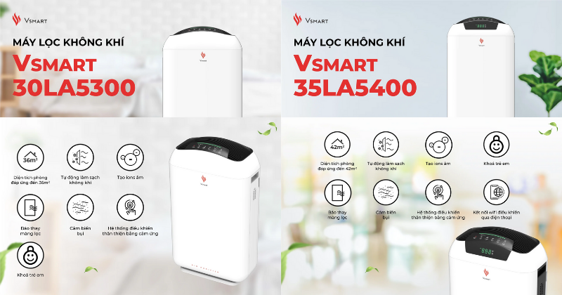 Hai mẫu máy lọc không khí giá rẻ của Vsmart. (Nguồn: VinSmart).