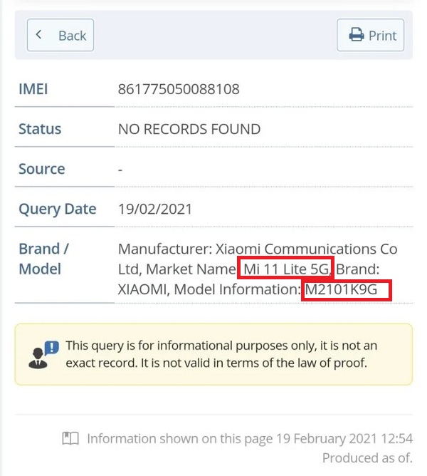 Xiaomi Mi 11 Lite Xiaomi Mi 11 Lite