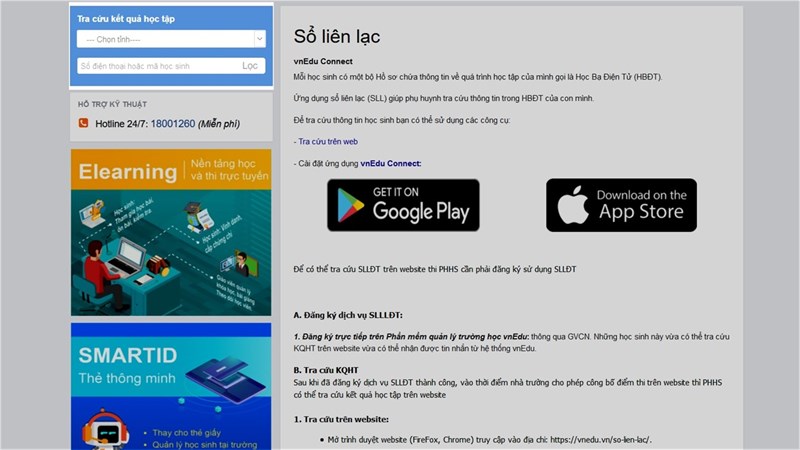 tra cứu điểm của học sinh bằng ứng dụng VnEdu