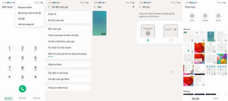 Giao diện của tính năng thay đổi nền cuộc gọi trên Galaxy A51 sau khi cập nhật One UI 3.0.