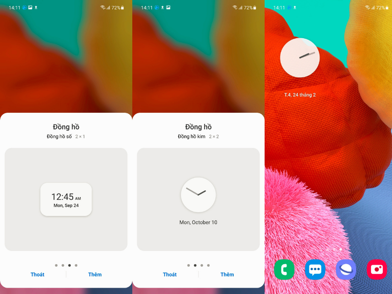 Thao tác thêm Widget trên Galaxy A51 chạy One UI 3.0 cực đơn giản.