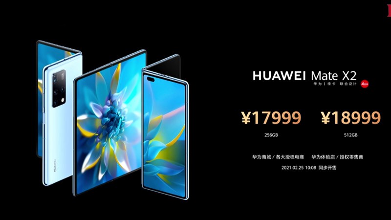 Giá bán của Huawei Mate X2 