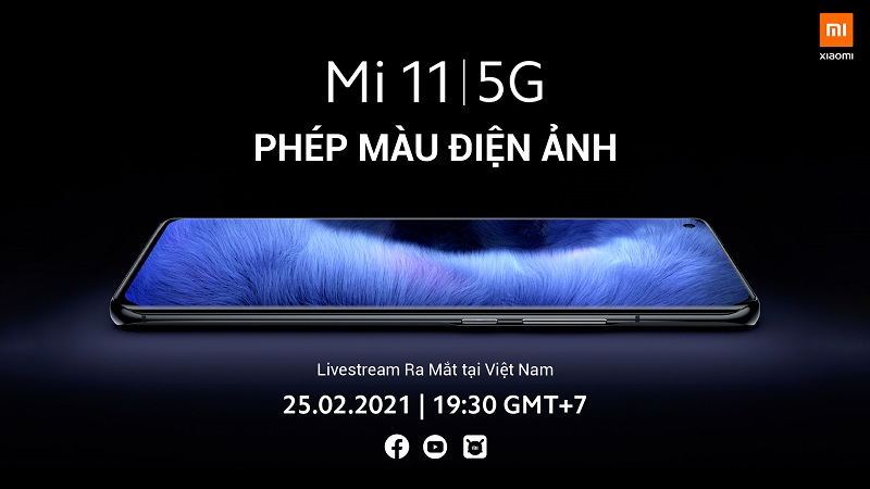 Sự kiện ra mắt Mi 11 5G tại Việt Nam sẽ diễn ra lúc 19:30 ngày 25/2