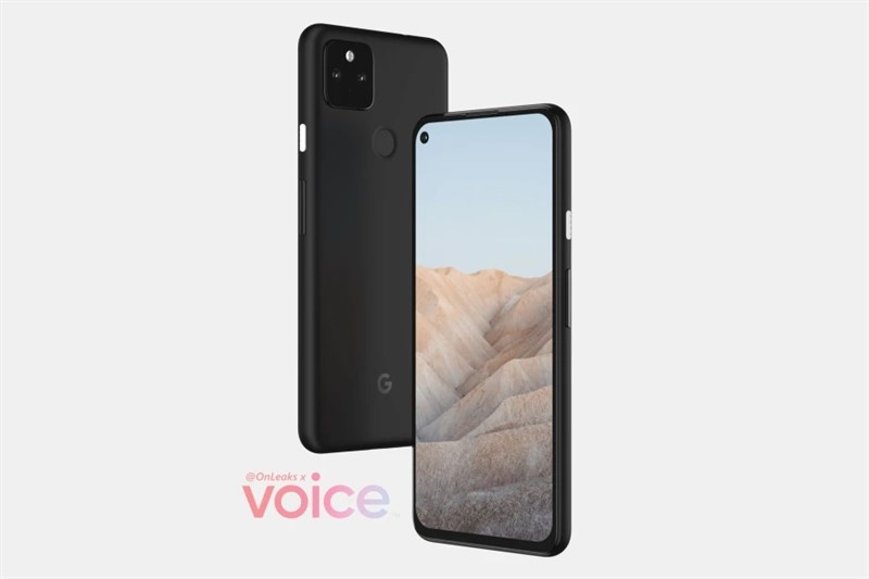 Smartphone tầm trung Google Pixel 5a lộ ảnh render với thiết kế quen thuộc: Màn hình nốt ruồi, cụm camera kép hình vuông mặt sau