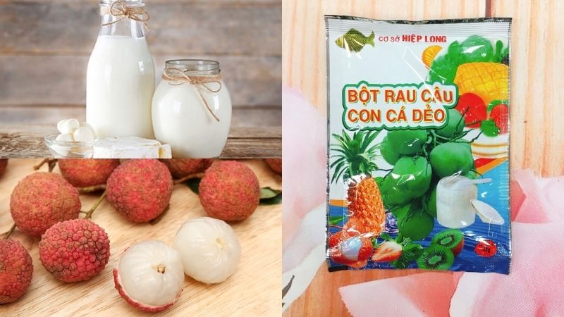 Nguyên liệu làm chè khúc bạch không cần gelatin