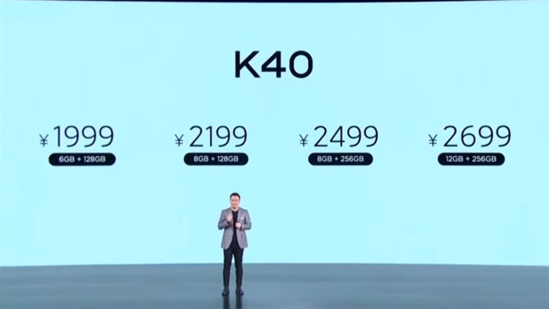 Giá bán chính thức của Redmi K40