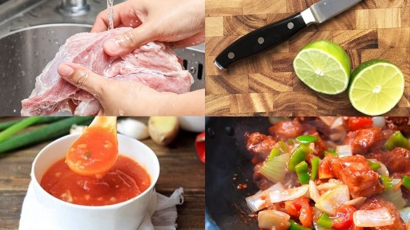 Cách chế biến món thịt lợn xào chua ngọt