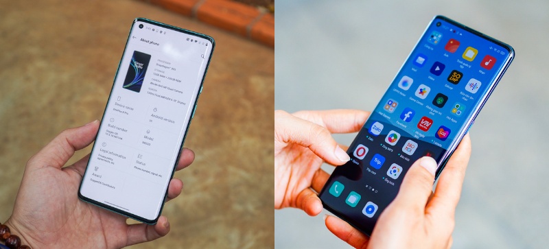 Đây là thiết kế màn hình mặt trước của OnePlus 8 Pro 5G và OPPO Find X2.