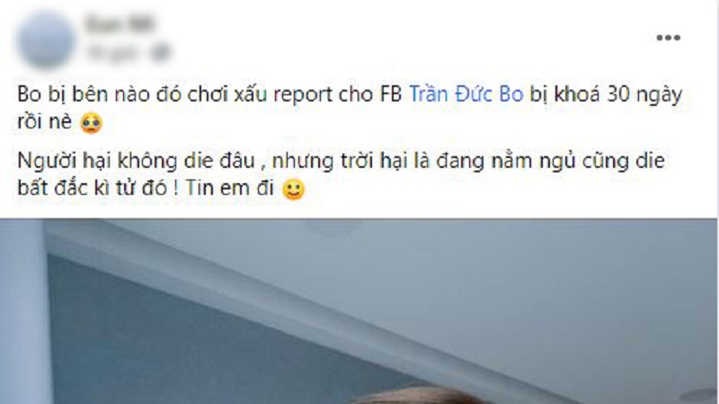 TikTok vừa ‘bay màu’, Trần Đức Bo nhận thêm hung tin Facebook bị khóa 30 ngày TikTok vừa ‘bay màu’, Trần Đức Bo nhận thêm hung tin Facebook bị khóa 30 ngày