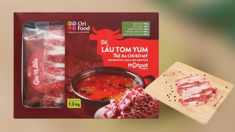 Lẩu tomyum thịt ba chỉ bò Mỹ Orifood