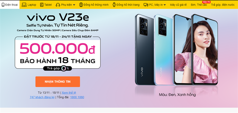 Đặt trước Vivo V23e