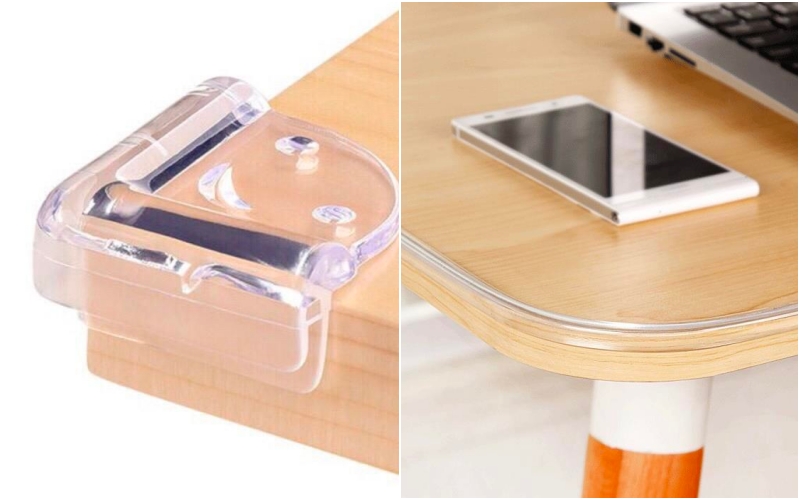 Sử dụng miếng bọc cạnh bàn để hạn chế tổn thương nếu trẻ có va đập