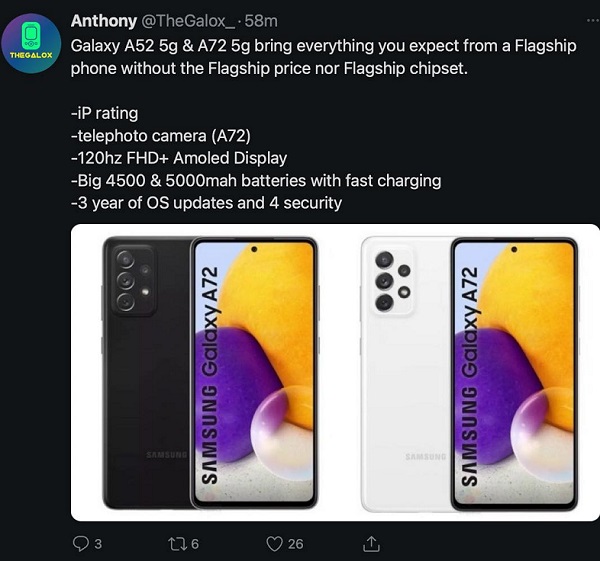 Chưa bao giờ mà Samsung chơi lớn như vậy, Galaxy A52 và A72 đồng loạt sở hữu những tính năng cao cấp, giờ còn đợi giá thôi!