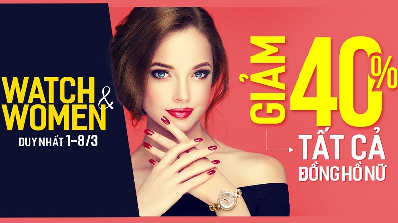 Chị em phụ nữ đâu rồi! Mừng 8/3 Thế Giới Di Động đồng loạt giảm sốc 40% đồng hồ đeo tay siêu đẹp siêu xinh nè Chị em phụ nữ đâu rồi! Mừng 8/3 Thế Giới Di Động đồng loạt giảm sốc 40% đồng hồ đeo tay siêu đẹp siêu xinh nè