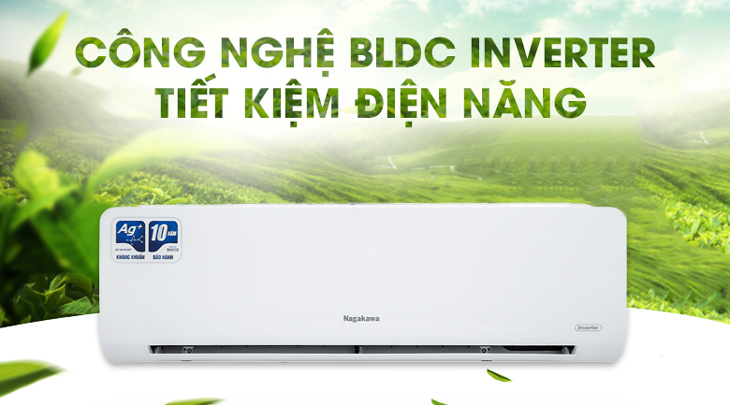 Máy lạnh Nagakawa được tích hợp công nghệ BLDC Inverter giúp tiết kiệm 60% điện năng tiêu thụ