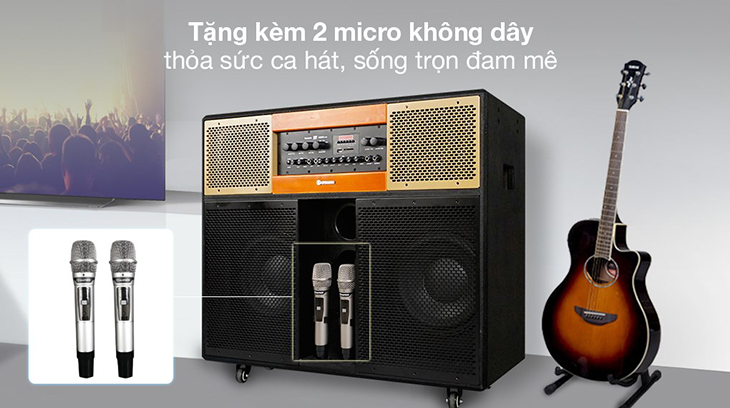 Loa Sumico được đính kèm 2 micro không dây chuyên dụng​