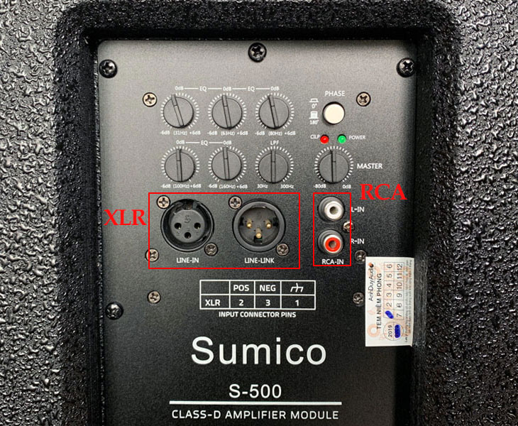 Loa Sumico của nước nào? Có tốt không? Có nên mua không? > Kết nối XLR và RCA trên loa Sumico