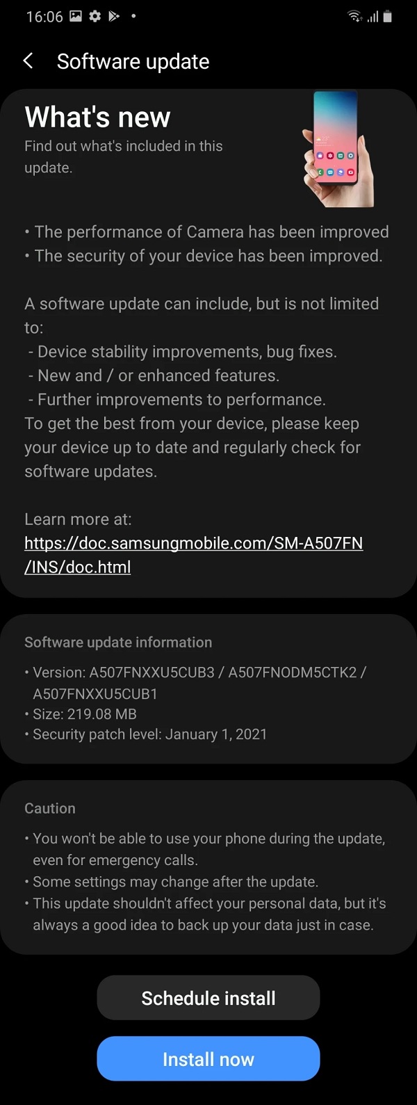 Galaxy A50s được cập nhật phần mềm mới, bổ sung nhiều tính năng camera hữu ích 