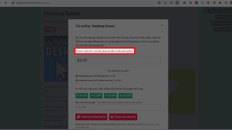 Desktop Goose bước 2