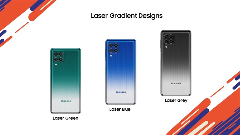 Mặt lưng của Galaxy M62 vô cùng là ấn tượng với các hiệu ứng màu sắc bắt mắt