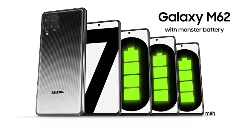 Samsung Galaxy M62 được trang bị viên pin 7.000 mAh