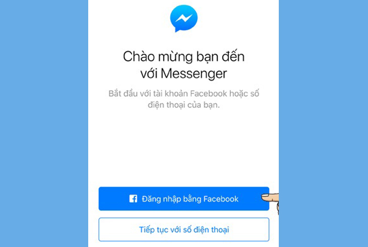 Đăng nhập ứng dụng messenger