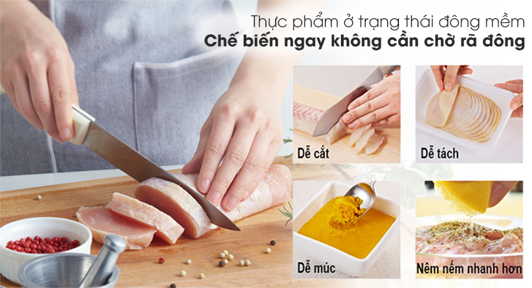Chế độ đông mềm chế biến ngay không cần rã đông 