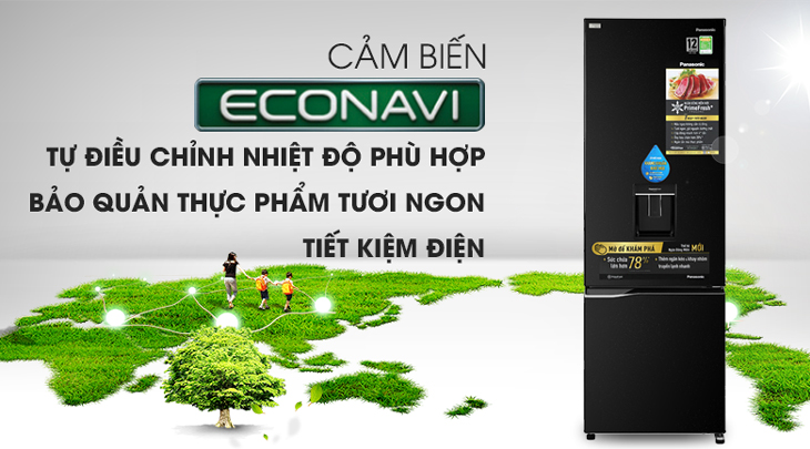 Tủ lạnh Panasonic NR-BC360QKVN và NR-BC360WKVN - Econavi