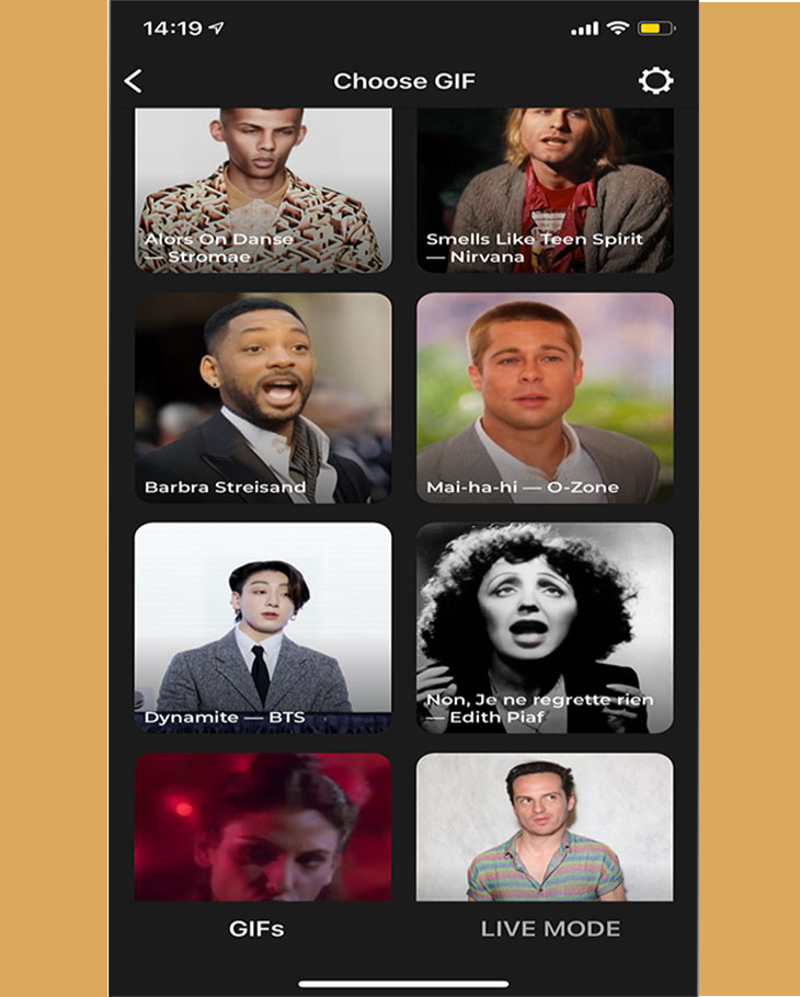 Avatarify - Ứng dụng giúp bạn thay đổi khuôn mặt vào người nổi tiếng > Ghép bài hát của ca sĩ nổi tiếng vào ảnh khuôn mặt bạn