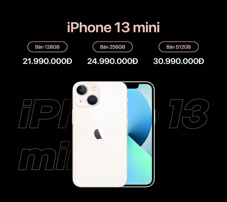 Giá bán của iPhone 13 mini