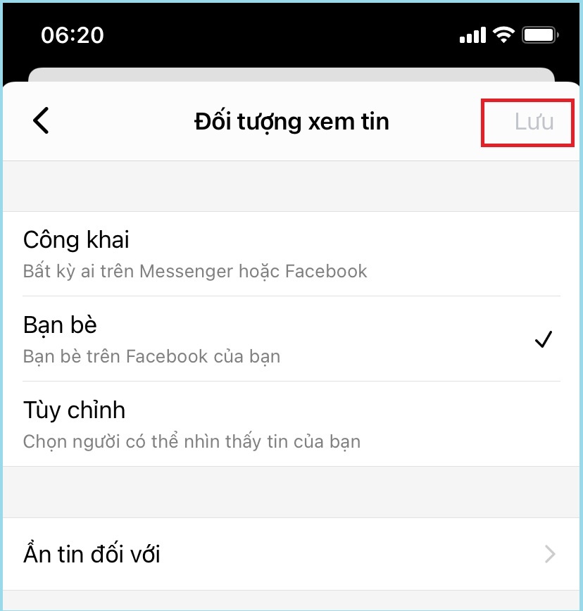 Hướng dẫn sử dụng tính năng quyền riêng tư trên Messenger tối ưu nhất > Chọn Lưu