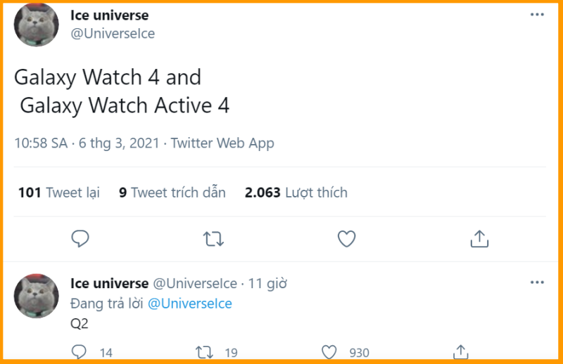 Galaxy Watch 4 và Galaxy Watch Active 4 được cho là sẽ ra mắt vào quý 2/2021 Galaxy Watch 4 và Galaxy Watch Active 4 được cho là sẽ ra mắt vào quý 2/2021