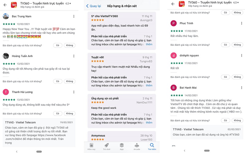 Ứng dụng giải trí TV360 của Viettel