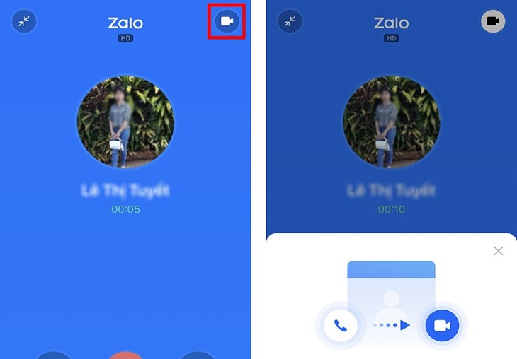 Trải nghiệm nhắn tin của bạn sẽ nâng tầm với 4 tính năng này của Zalo > Chuyển từ Gọi thoại sang Gọi video không bị gián đoạn