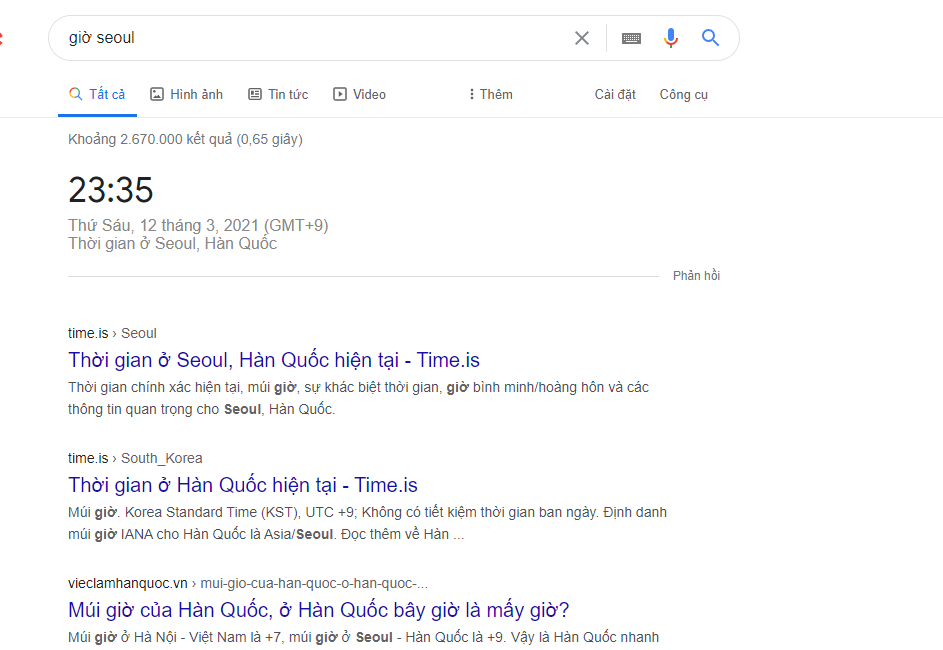 Xem giờ hiện tại ở một địa điểm cụ thể Xem giờ hiện tại ở một địa điểm cụ thể