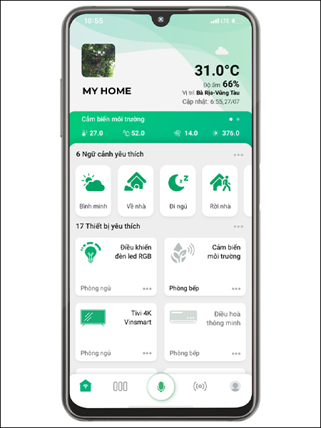 App Vsmart Home trên di động 