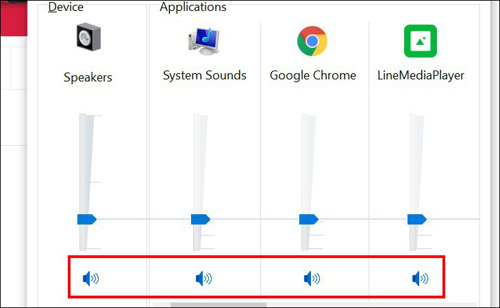5 cách khắc phục lỗi không nhận tai nghe trên Windows 10 nhanh chóng > Mục device có ở trạng thái mute hay không