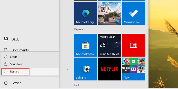 Thử khởi động lại máy tính của bạn