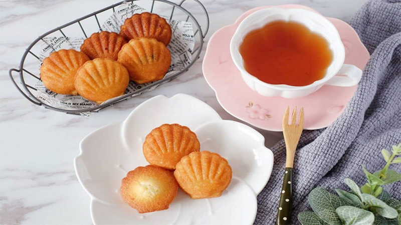 Thành phẩm món bánh con sò (madeleine)