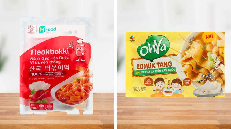 Nguyên liệu làm Tokbokki chả cá bằng gói chế biến sẵn