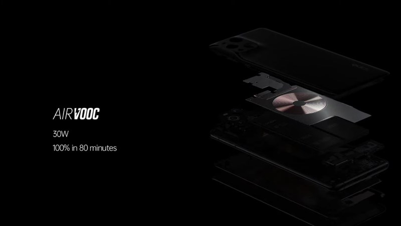 Sạc không dây VOOC 30 W được tích hợp trên OPPO Find X3 Pro
