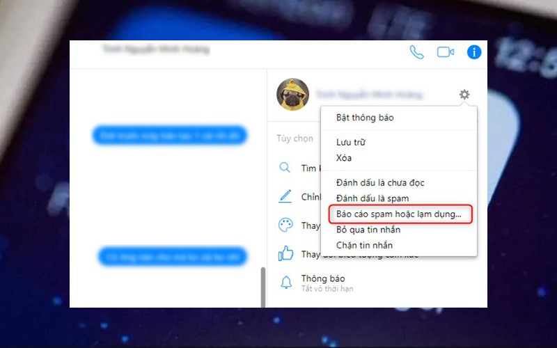 Xử lý spam Messenger