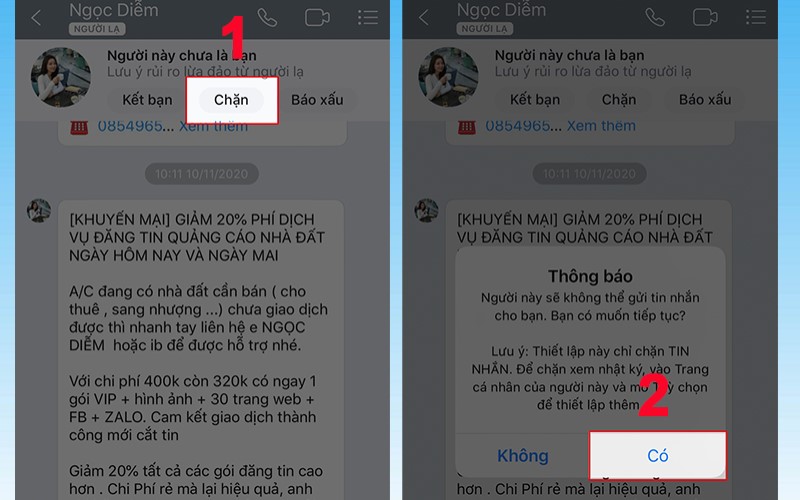 Cách chặn spam Zalo