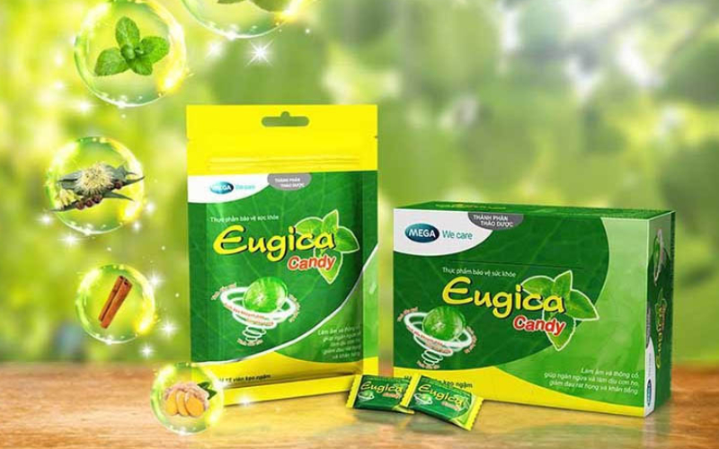 Kẹo ngậm thảo dược giúp giảm ho, trị đau họng Eugica Kẹo ngậm thảo dược giúp giảm ho, trị đau họng Eugica