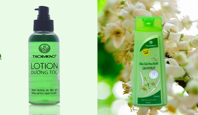 Chăm sóc tóc dày khỏe bóng mượt với bộ đôi dầu gội và lotion bưởi THORAKAO