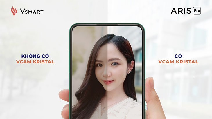 Công nghệ Vcam Kristal dành riêng cho camera ẩn dưới màn hình trên điện thoại VSmart Aris Pro