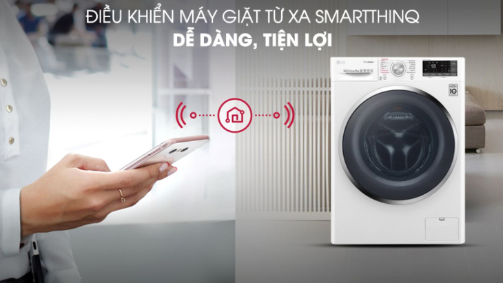 Điều khiển máy giặt LG từ xa qua ứng dụng SmartThinQ trên smartphone