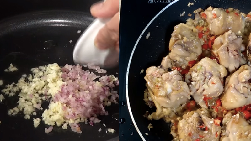 Cách làm món gà xào sả ớt