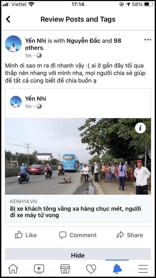Chiều trò gắn thẻ vào bài viết tang thương trở lại, mọi người chú ý